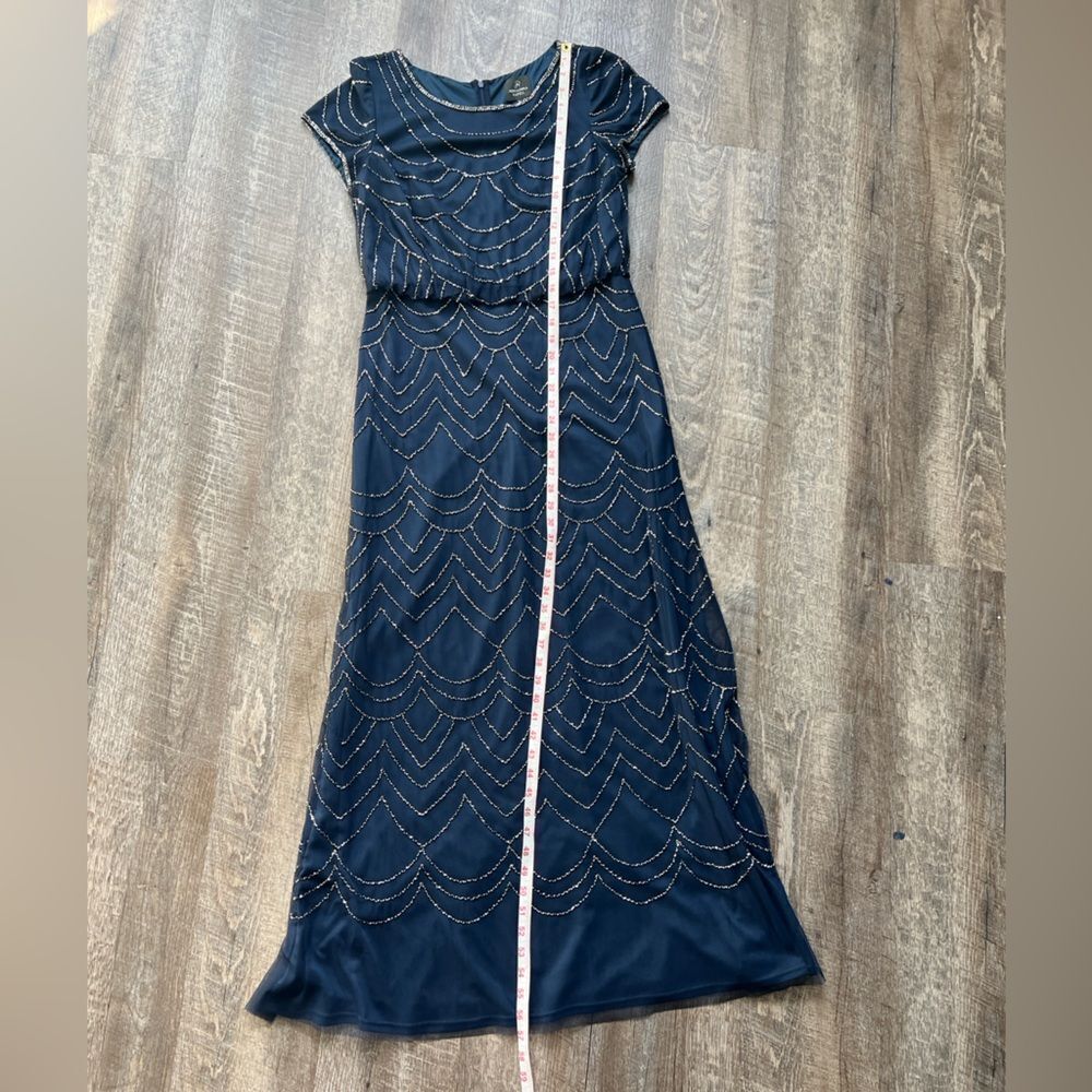 Adrianna Papell Women's Short Sleeve Blouson Beaded Gown-Size 10 - Picture 12 of 14